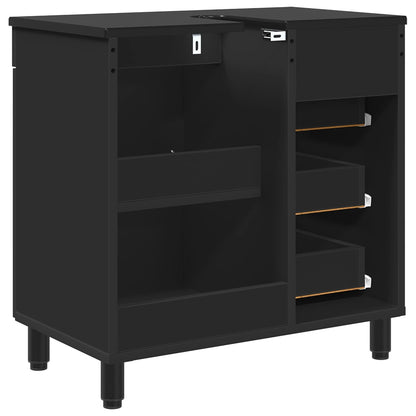 Badkamermeubel met Wasbak met lade Zwart 60 x 35 x 60 cm