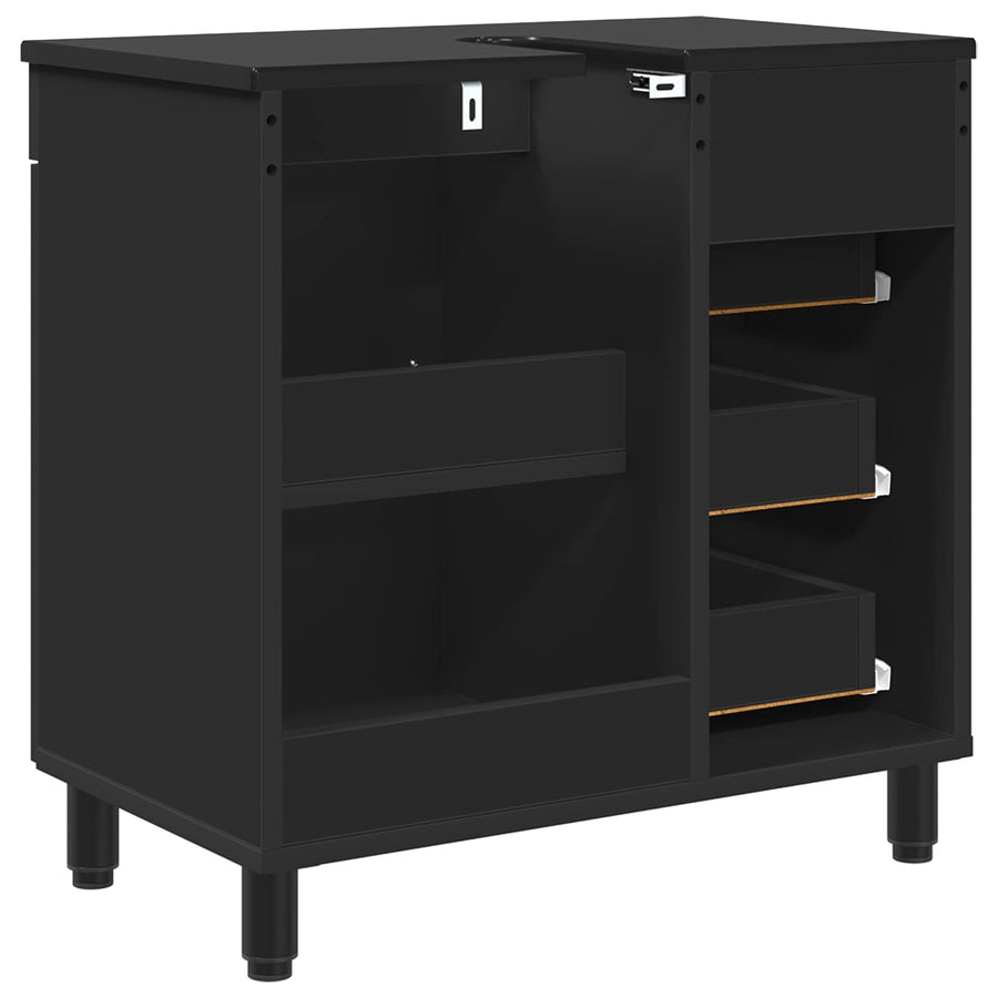 Badkamermeubel met Wasbak met lade Zwart 60 x 35 x 60 cm