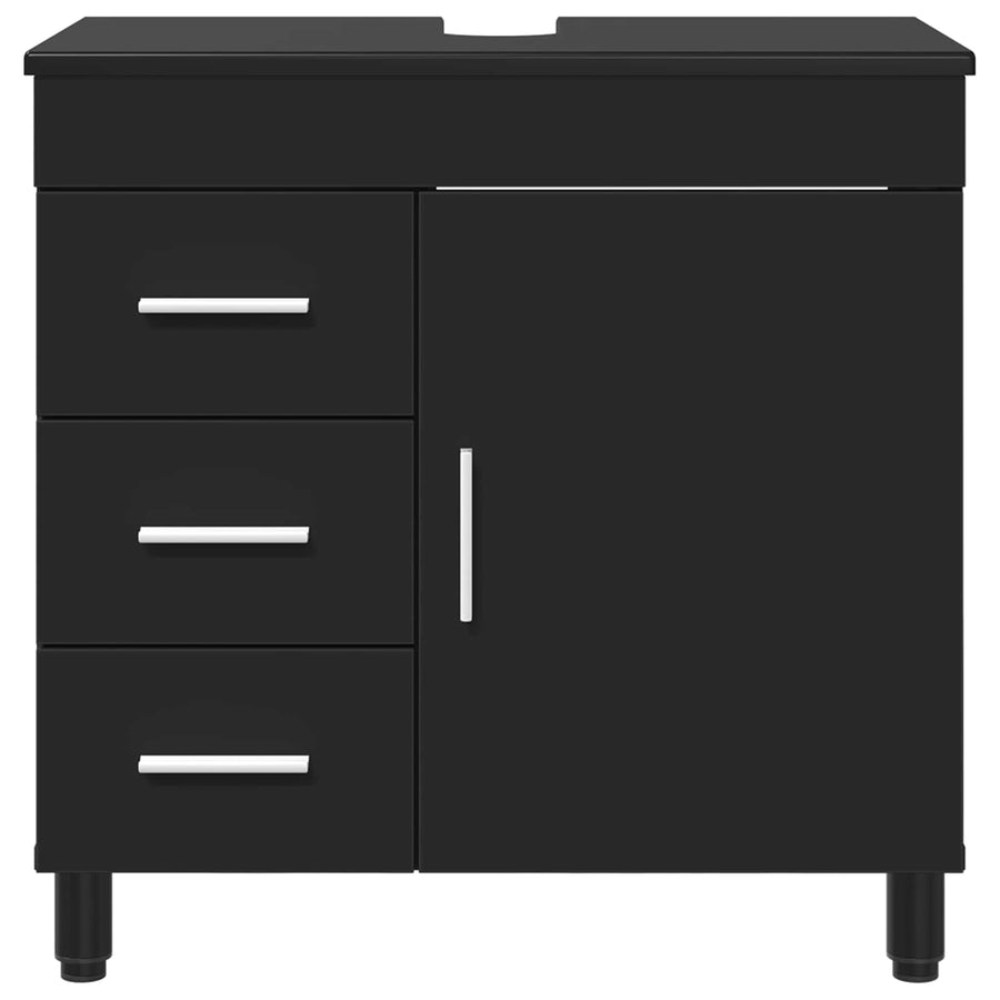 Badkamermeubel met Wasbak met lade Zwart 60 x 35 x 60 cm