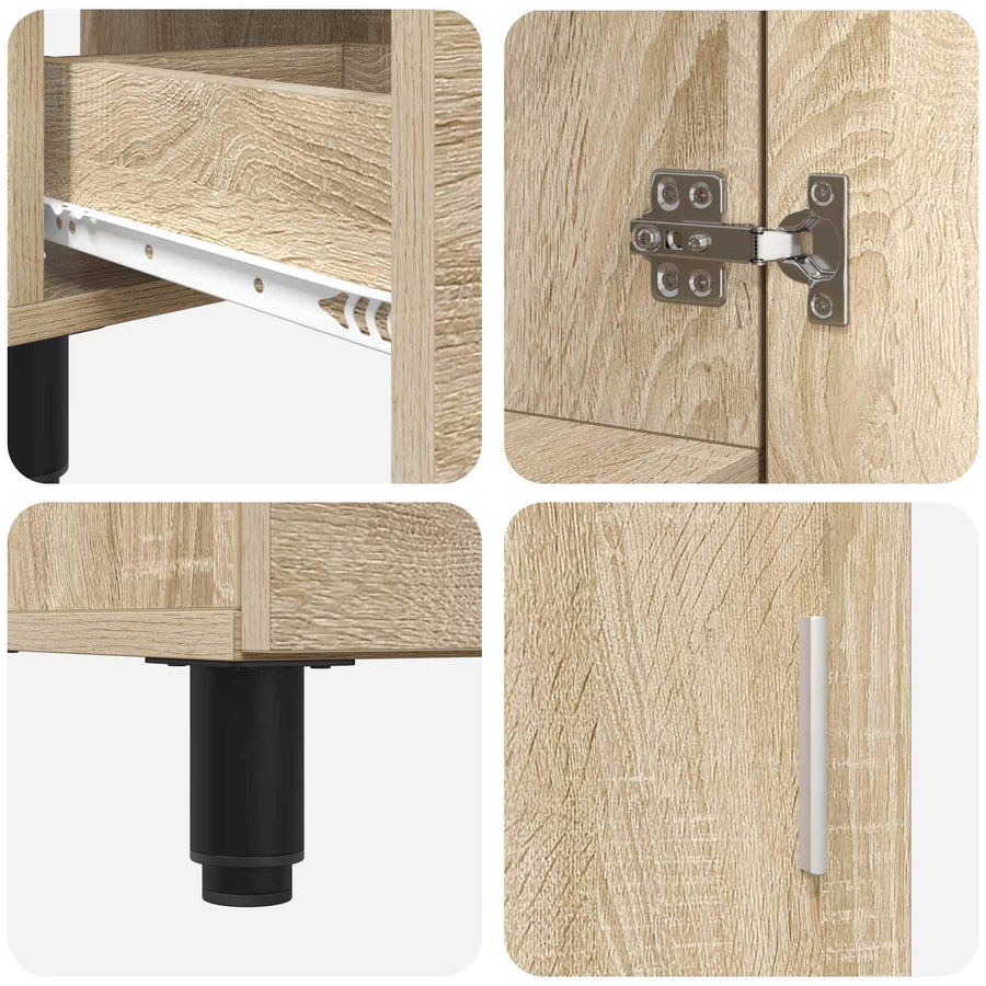 Badkamer Waskom Sonoma Eiken 60 x 35 x 60 cm Bewerkt hout