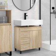 Wastafelkast 60x35x60 cm bewerkt hout sonoma eiken