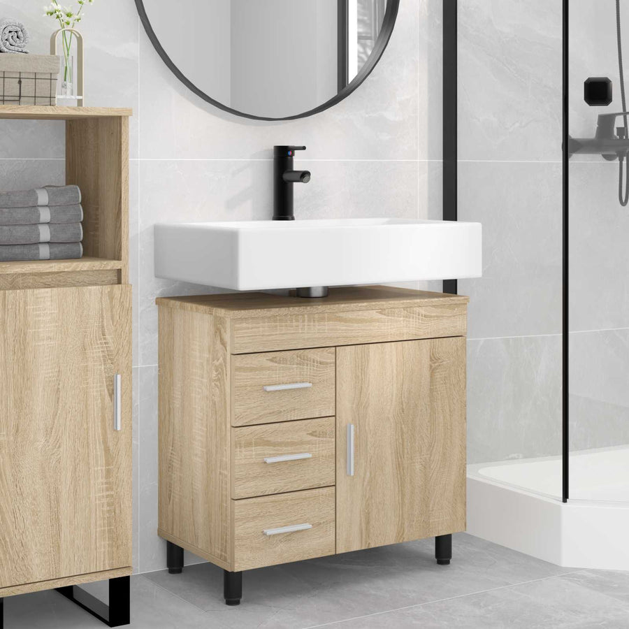 Badkamer Waskom Sonoma Eiken 60 x 35 x 60 cm Bewerkt hout