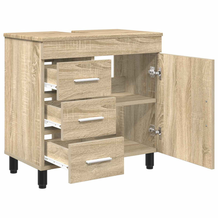 Badkamer Waskom Sonoma Eiken 60 x 35 x 60 cm Bewerkt hout