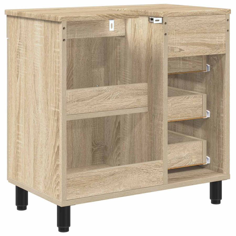 Badkamer Waskom Sonoma Eiken 60 x 35 x 60 cm Bewerkt hout