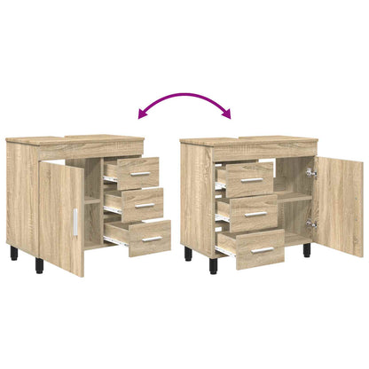 Badkamer Waskom Sonoma Eiken 60 x 35 x 60 cm Bewerkt hout