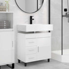 Bathroom Washbasin High Gloss White 60 x 35 x 60 cm Engineered Wood