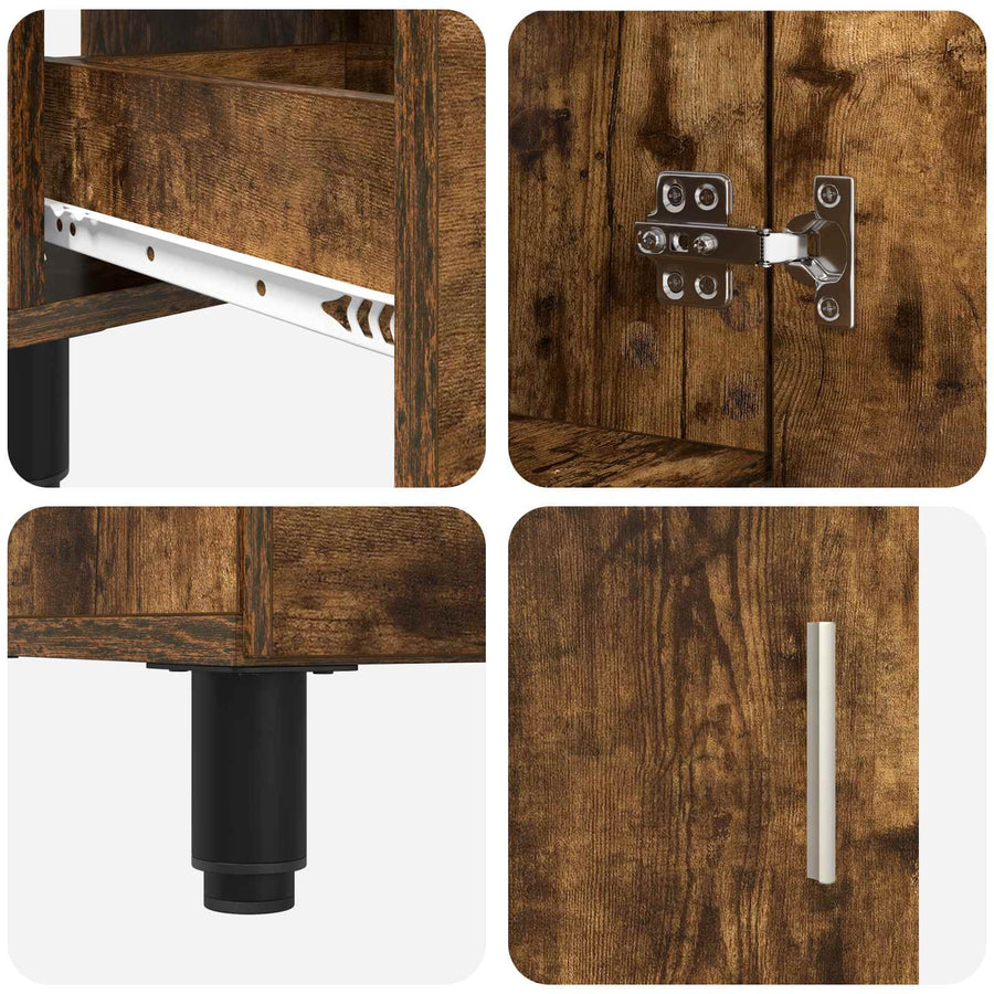 Badkamer Waskom Gerookt eiken 60 x 35 x 60 cm Bewerkt hout