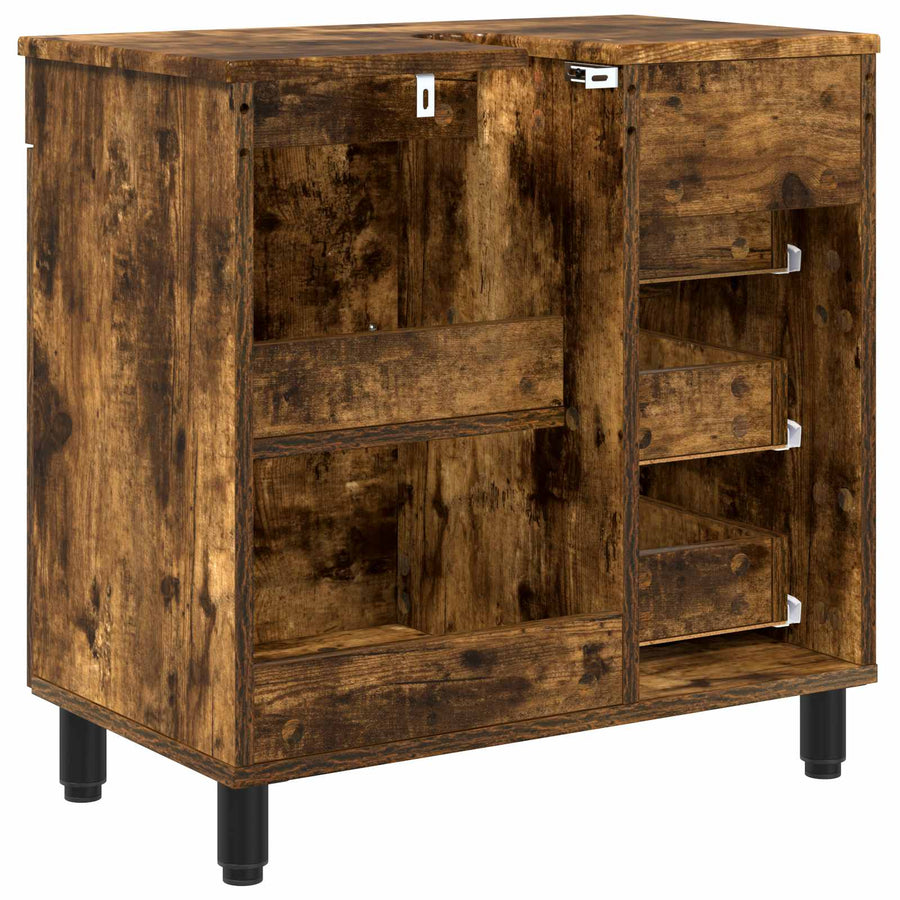 Badkamer Waskom Gerookt eiken 60 x 35 x 60 cm Bewerkt hout