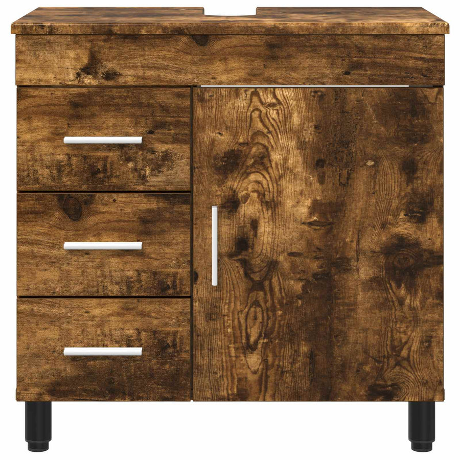 Badkamer Waskom Gerookt eiken 60 x 35 x 60 cm Bewerkt hout