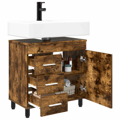 Badkamer Waskom Gerookt eiken 60 x 35 x 60 cm Bewerkt hout