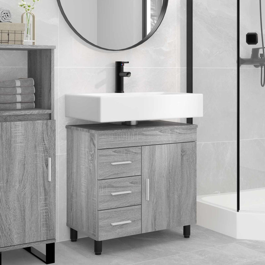 Badkamer Waskom Grijs Sonoma 60 x 35 x 60 cm Bewerkt hout