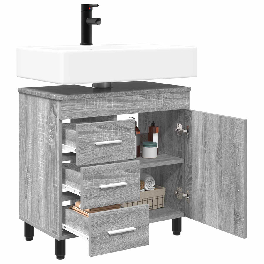 Badkamer Waskom Grijs Sonoma 60 x 35 x 60 cm Bewerkt hout