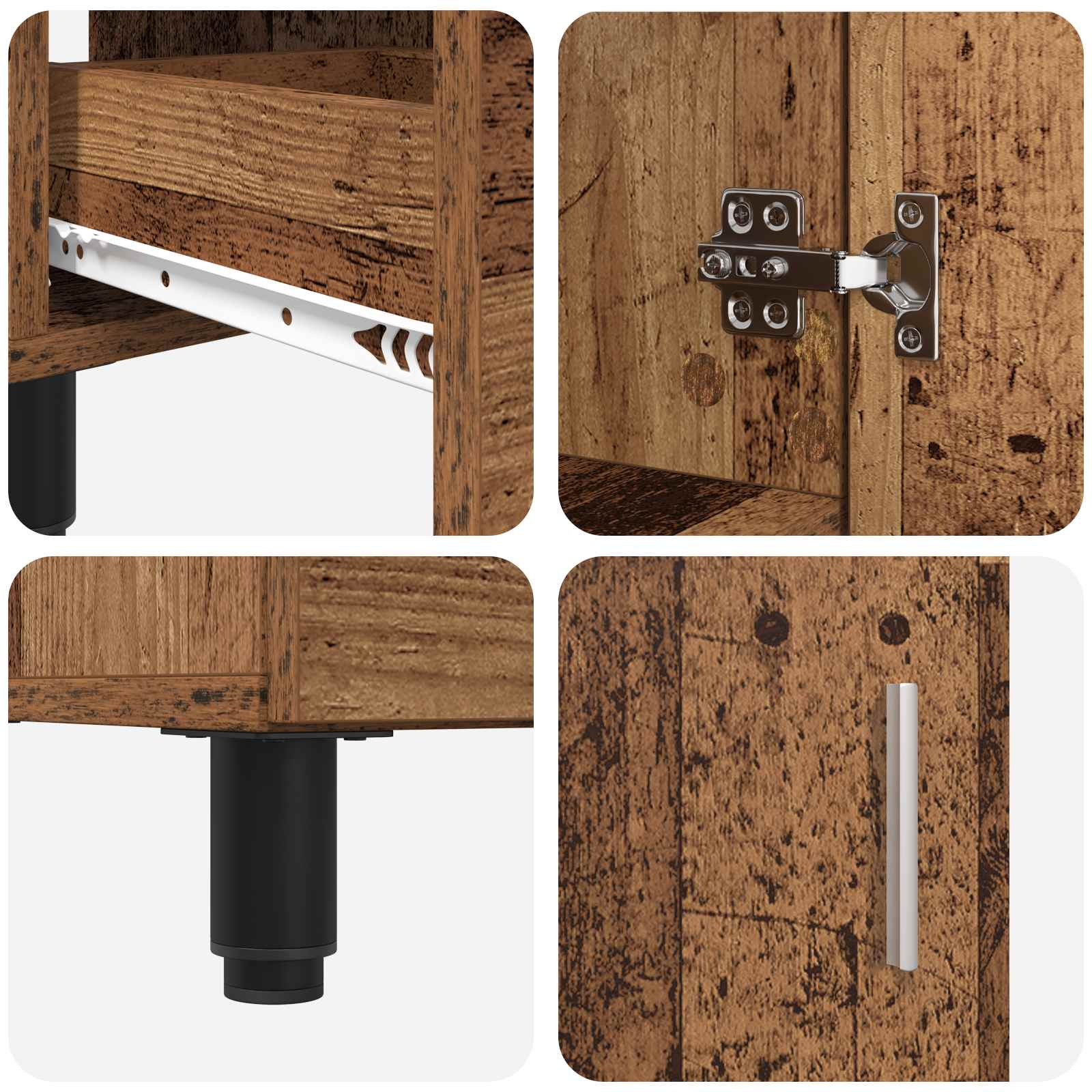 Badkamer Waskom Oud hout 60 x 35 x 60 cm Bewerkt hout