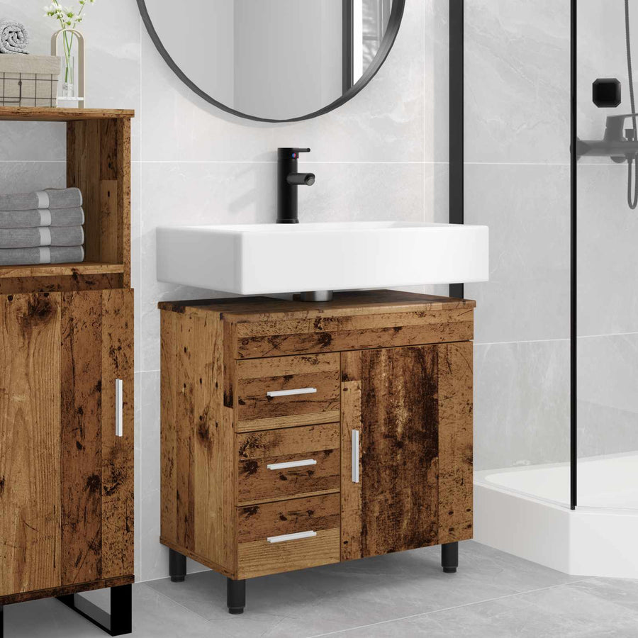 Badkamer Waskom Oud hout 60 x 35 x 60 cm Bewerkt hout