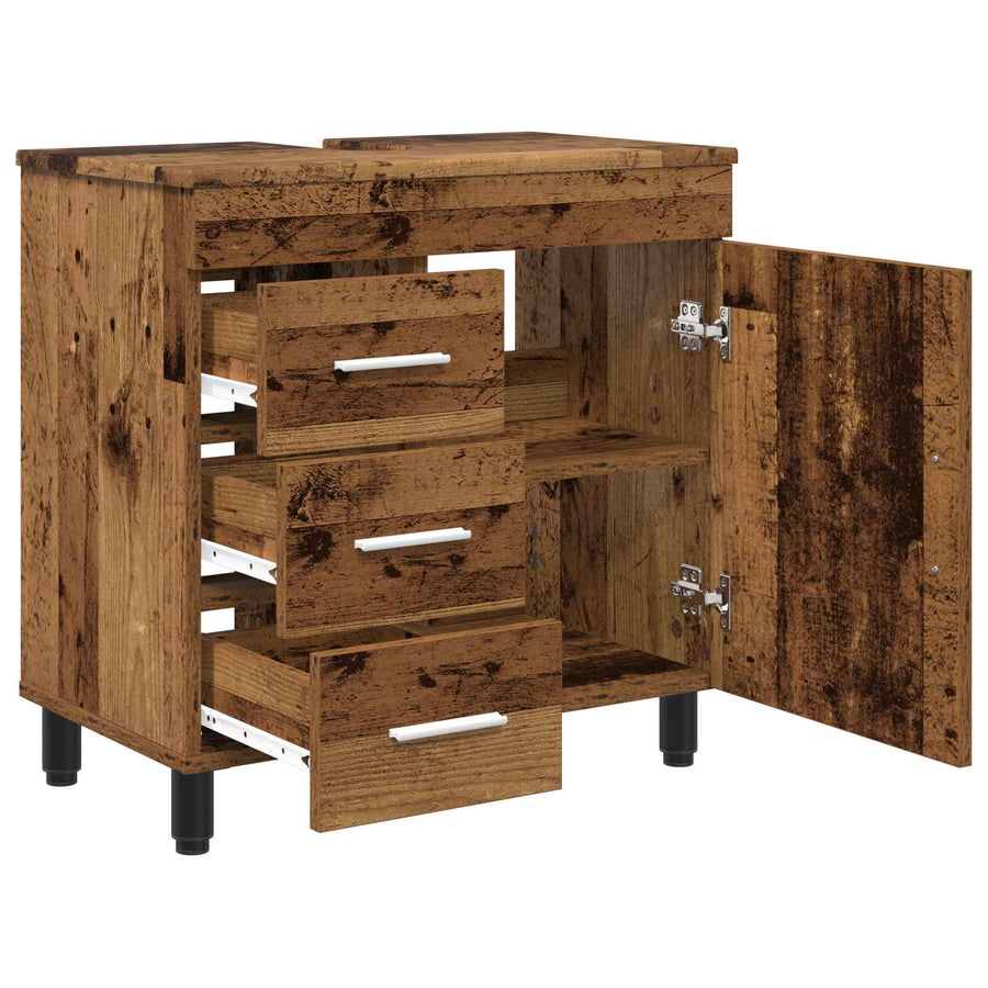 Badkamer Waskom Oud hout 60 x 35 x 60 cm Bewerkt hout