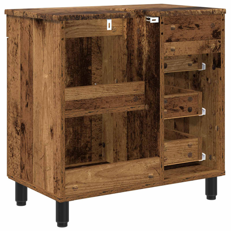 Badkamer Waskom Oud hout 60 x 35 x 60 cm Bewerkt hout