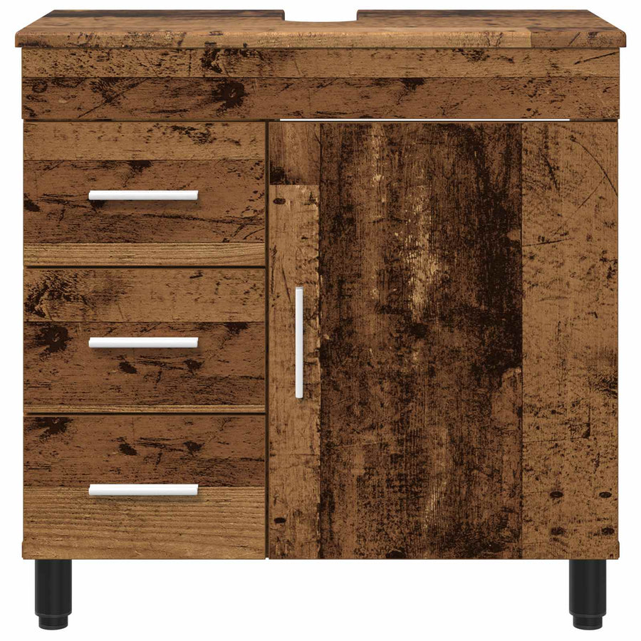 Badkamer Waskom Oud hout 60 x 35 x 60 cm Bewerkt hout