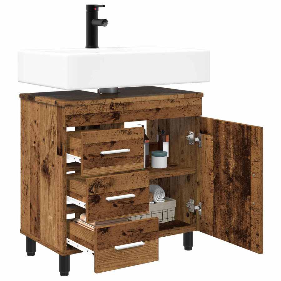 Badkamer Waskom Oud hout 60 x 35 x 60 cm Bewerkt hout