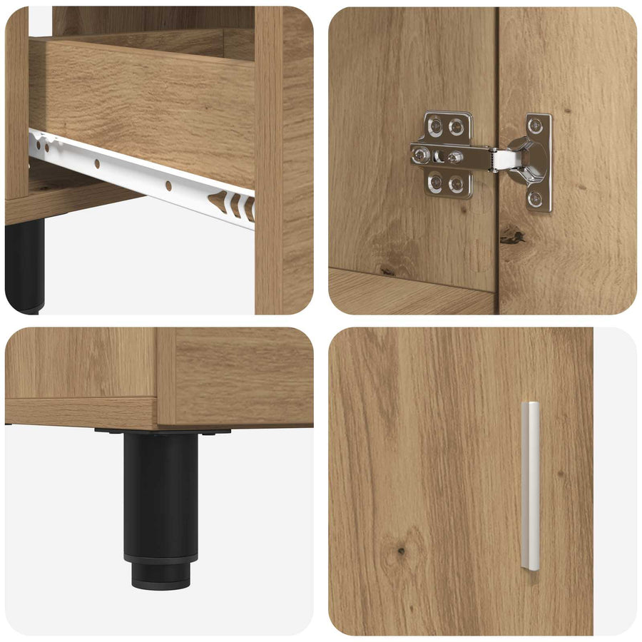 Badkamer Waskom Artisanaal eiken 60 x 35 x 60 cm Bewerkt hout