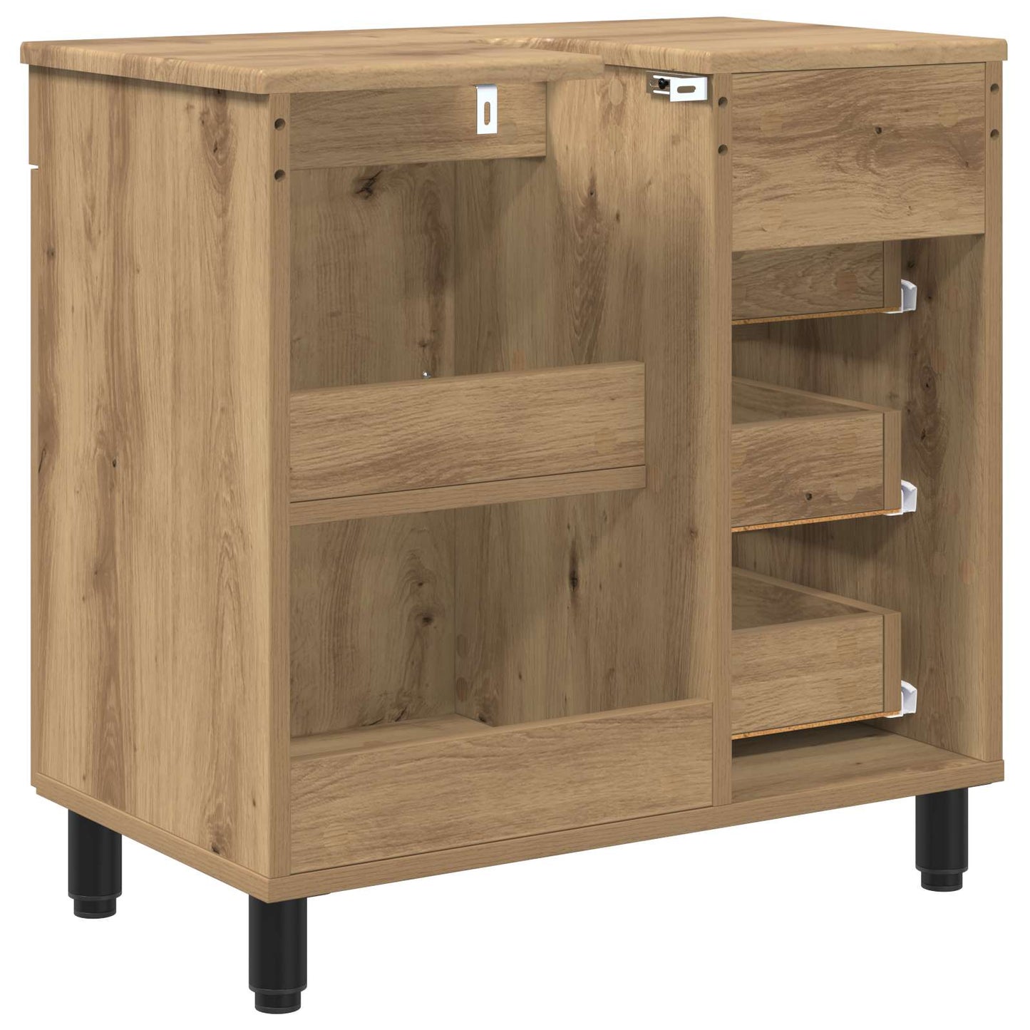 Badkamer Waskom Artisanaal eiken 60 x 35 x 60 cm Bewerkt hout