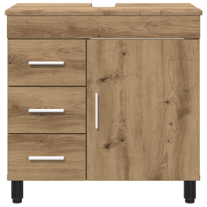 Badkamer Waskom Artisanaal eiken 60 x 35 x 60 cm Bewerkt hout