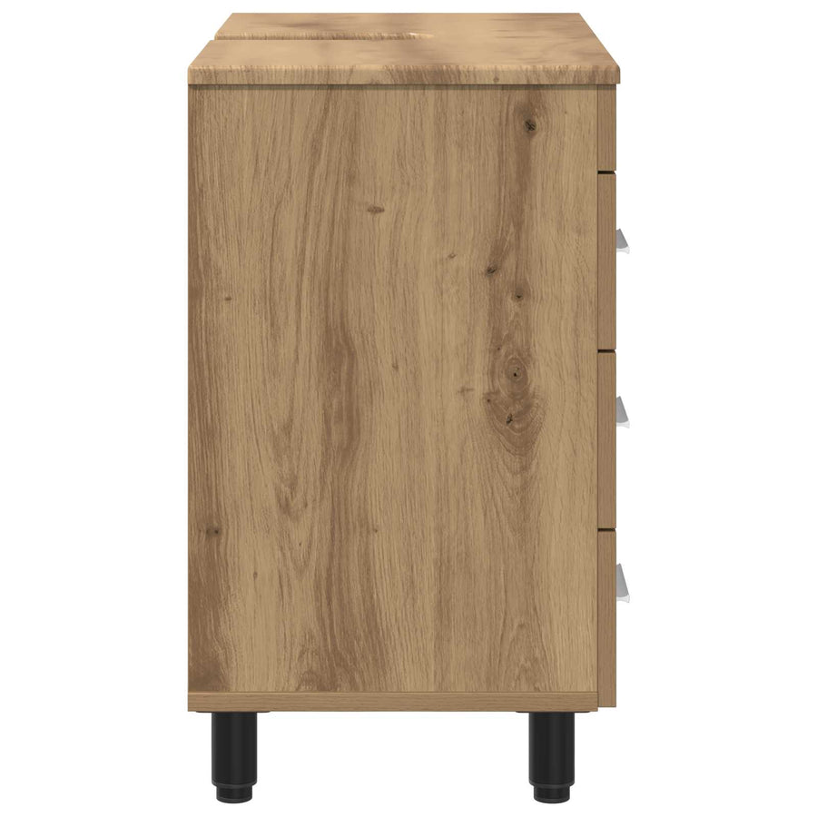 Badkamer Waskom Artisanaal eiken 60 x 35 x 60 cm Bewerkt hout