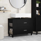 Bathroom Sink Black 80 x 35 x 60 cm Engineered Wood