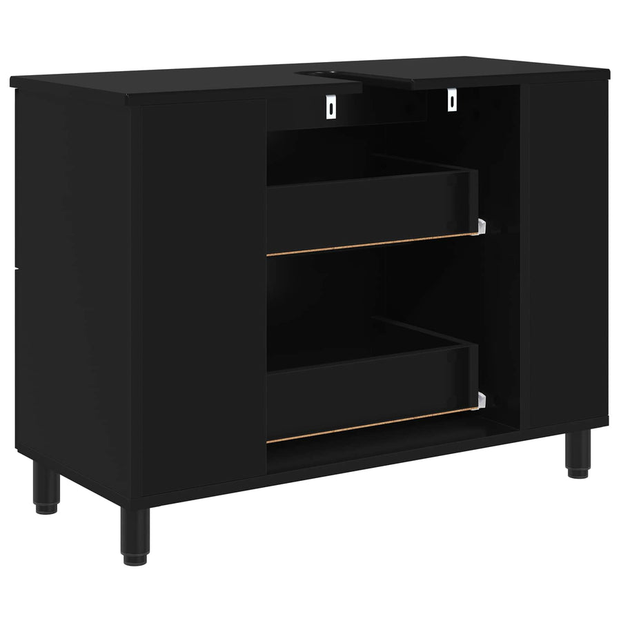 Badkamer Waskom Zwart 80 x 35 x 60 cm Bewerkt hout