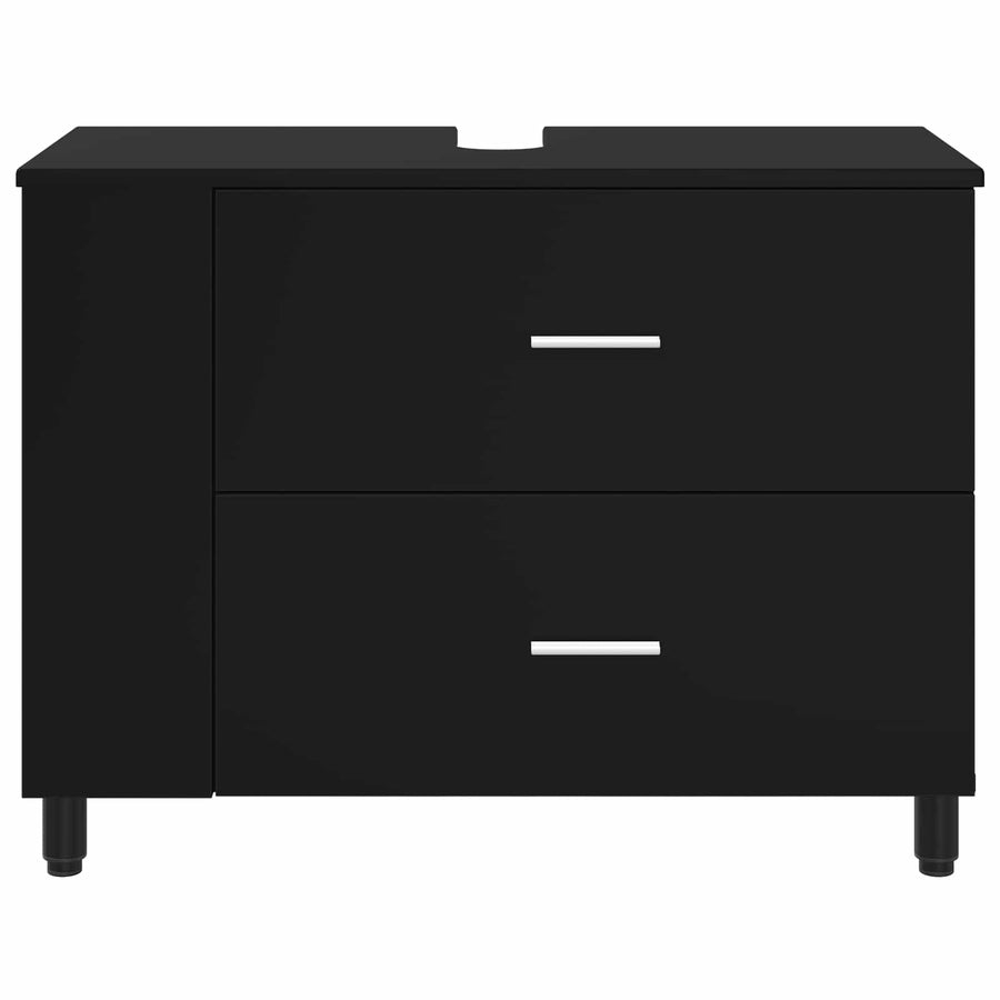Badkamer Waskom Zwart 80 x 35 x 60 cm Bewerkt hout