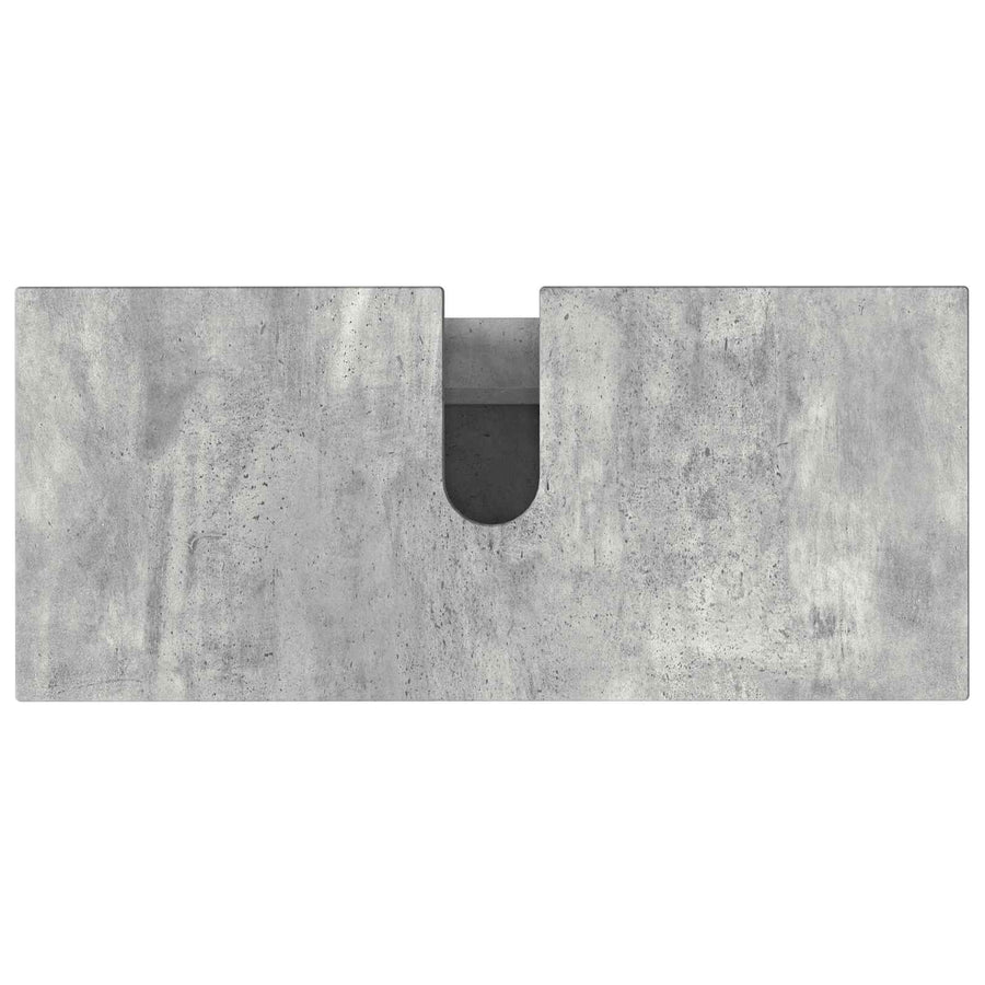 Badkamer Waskom Betongrijs 80 x 35 x 60 cm Bewerkt hout