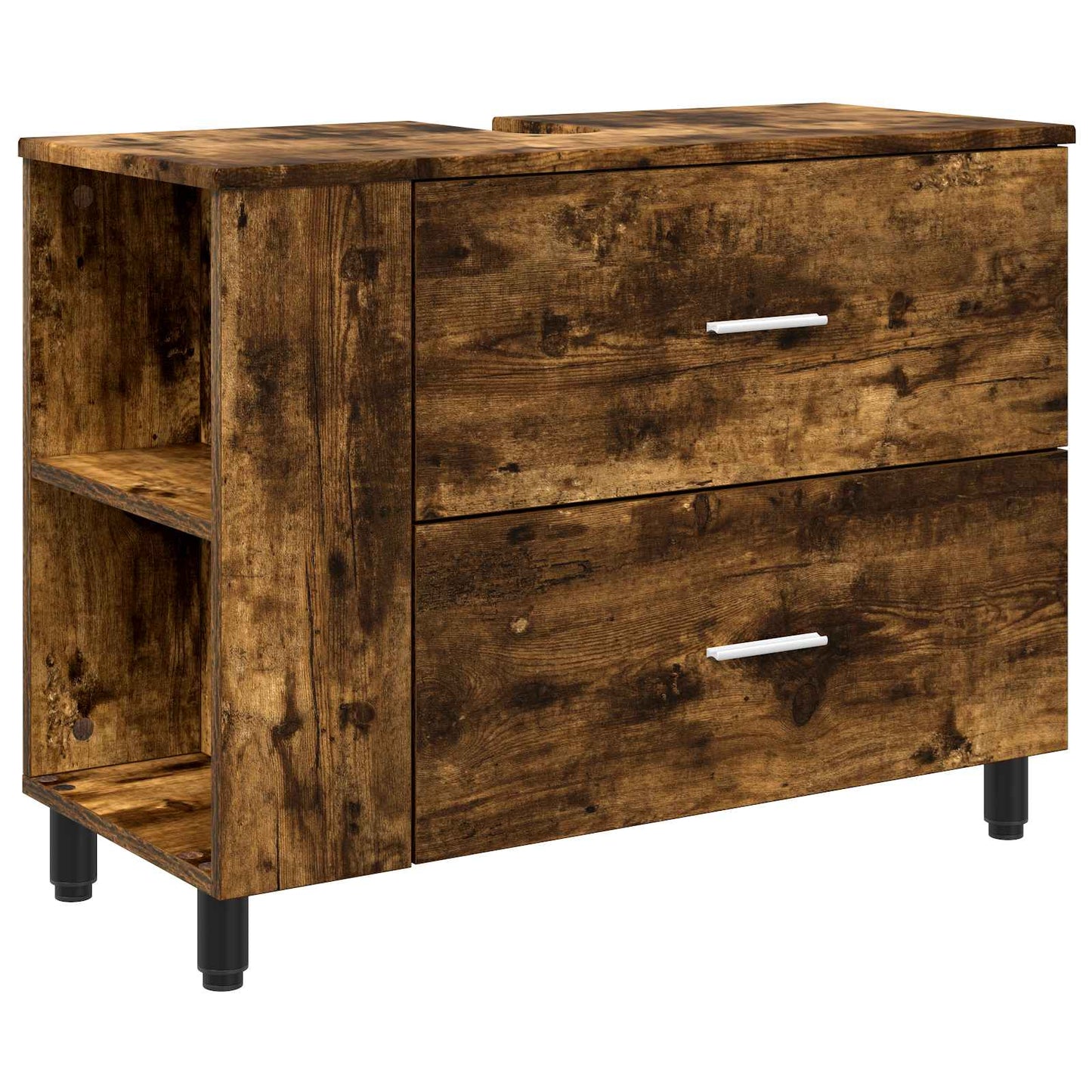 Badkamer Waskom Gerookt eiken 80 x 35 x 60 cm Bewerkt hout