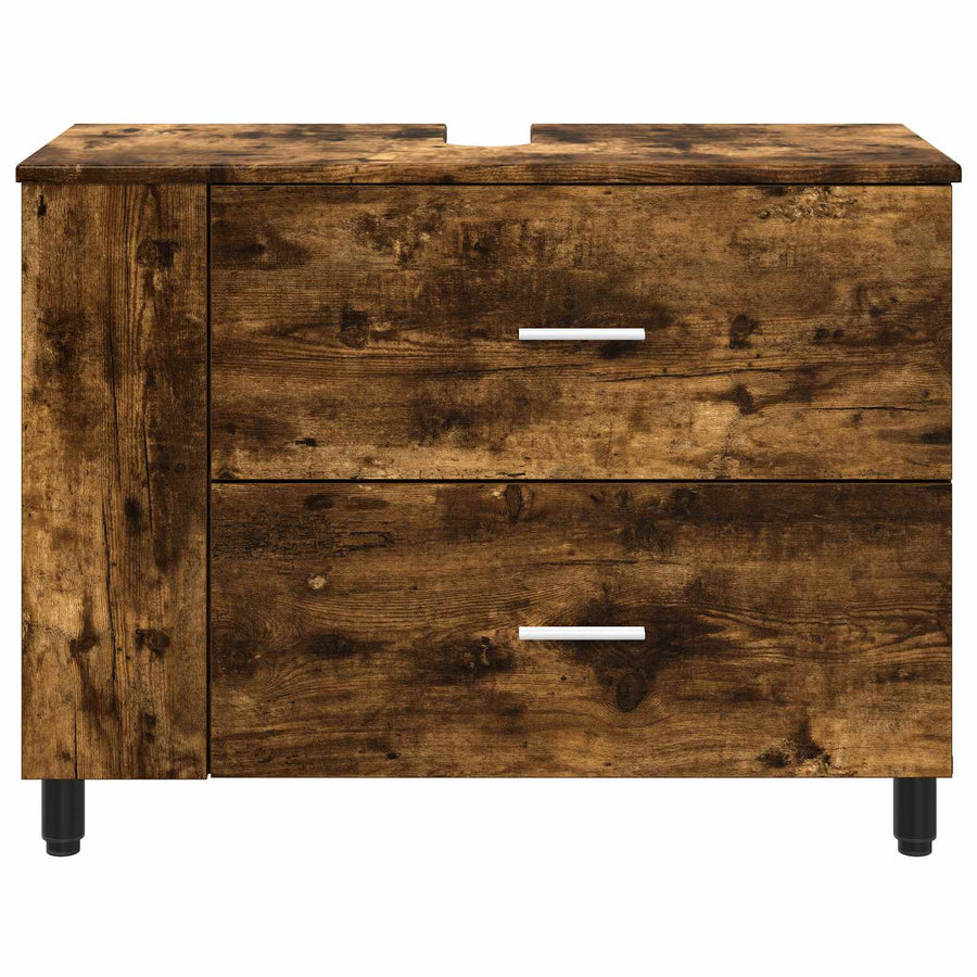 Badkamer Waskom Gerookt eiken 80 x 35 x 60 cm Bewerkt hout