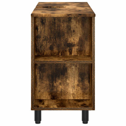 Badkamer Waskom Gerookt eiken 80 x 35 x 60 cm Bewerkt hout