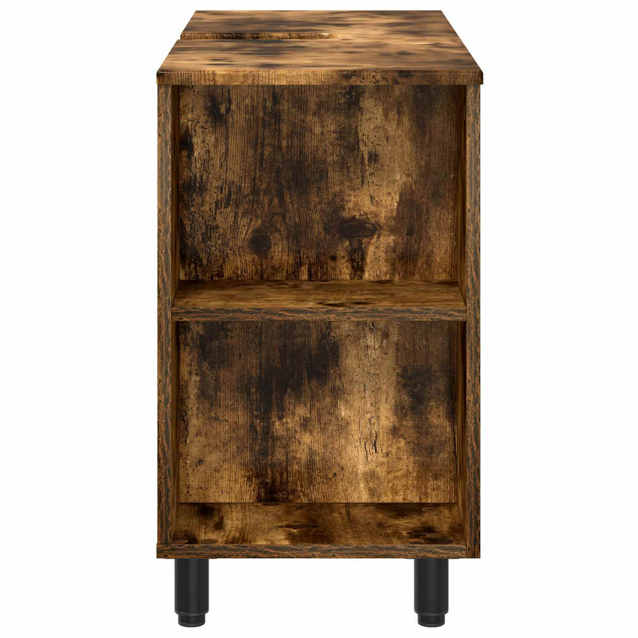 Badkamer Waskom Gerookt eiken 80 x 35 x 60 cm Bewerkt hout