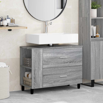 Badkamer Waskom Grijs Sonoma 80 x 35 x 60 cm Bewerkt hout