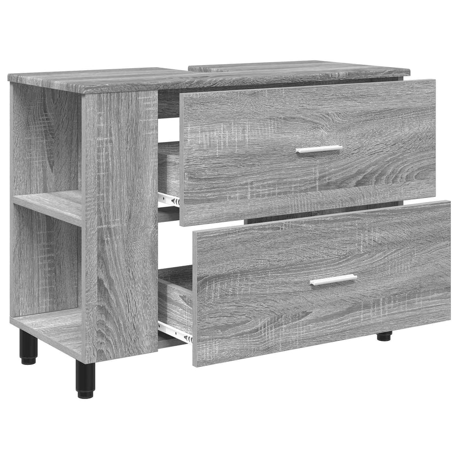 Badkamer Waskom Grijs Sonoma 80 x 35 x 60 cm Bewerkt hout