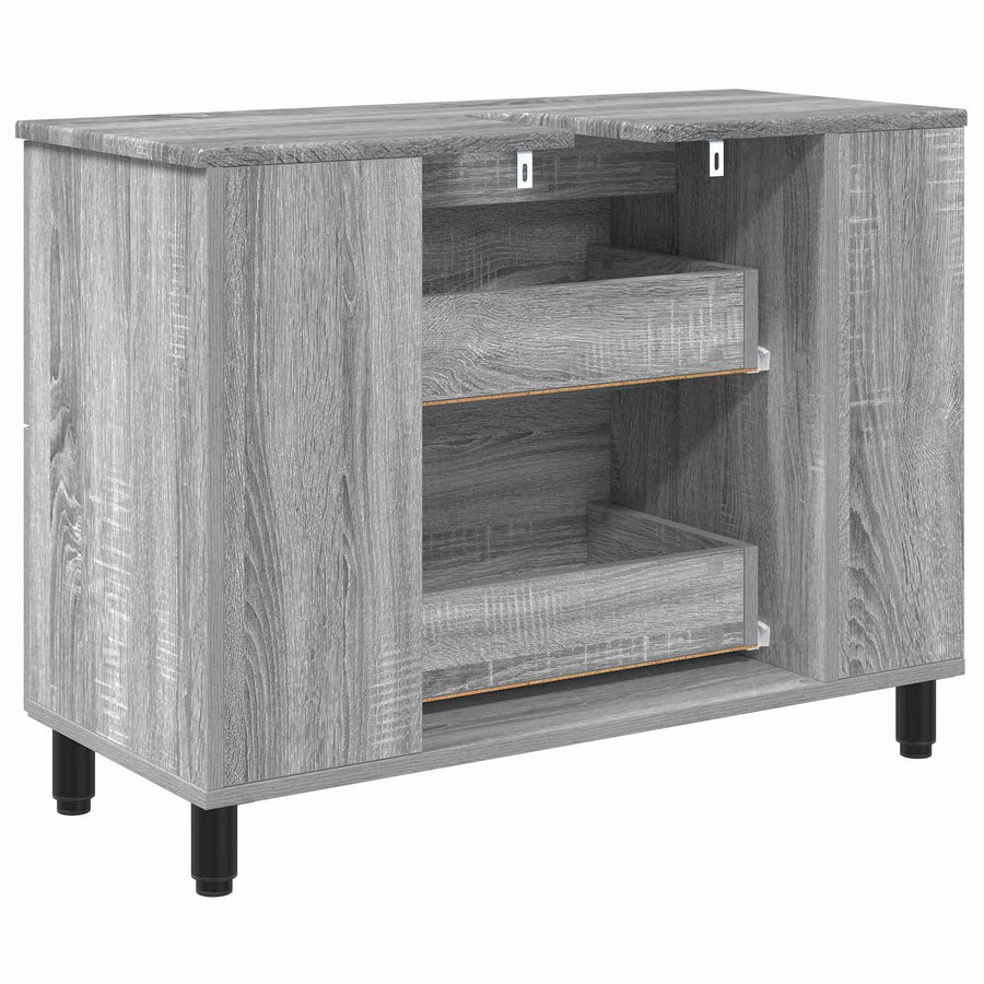 Badkamer Waskom Grijs Sonoma 80 x 35 x 60 cm Bewerkt hout