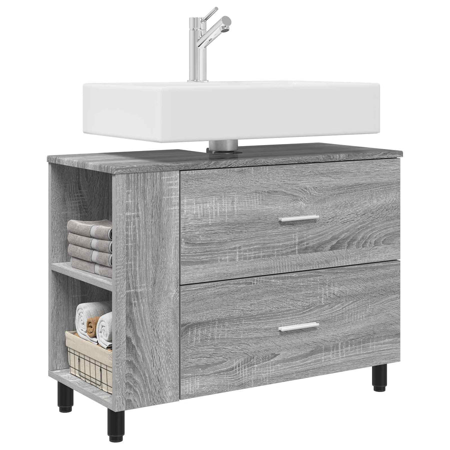 Badkamer Waskom Grijs Sonoma 80 x 35 x 60 cm Bewerkt hout
