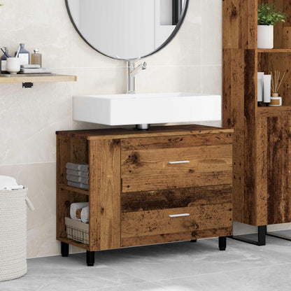 Badkamer Waskom Oud hout 80 x 35 x 60 cm Bewerkt hout