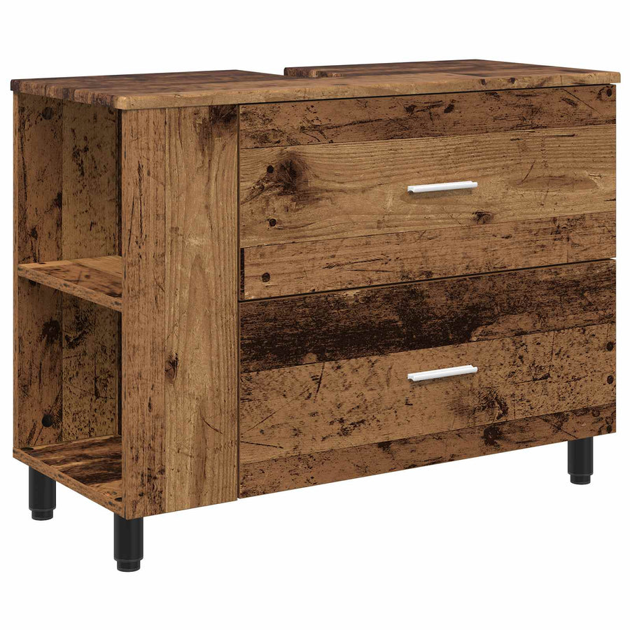 Badkamer Waskom Oud hout 80 x 35 x 60 cm Bewerkt hout