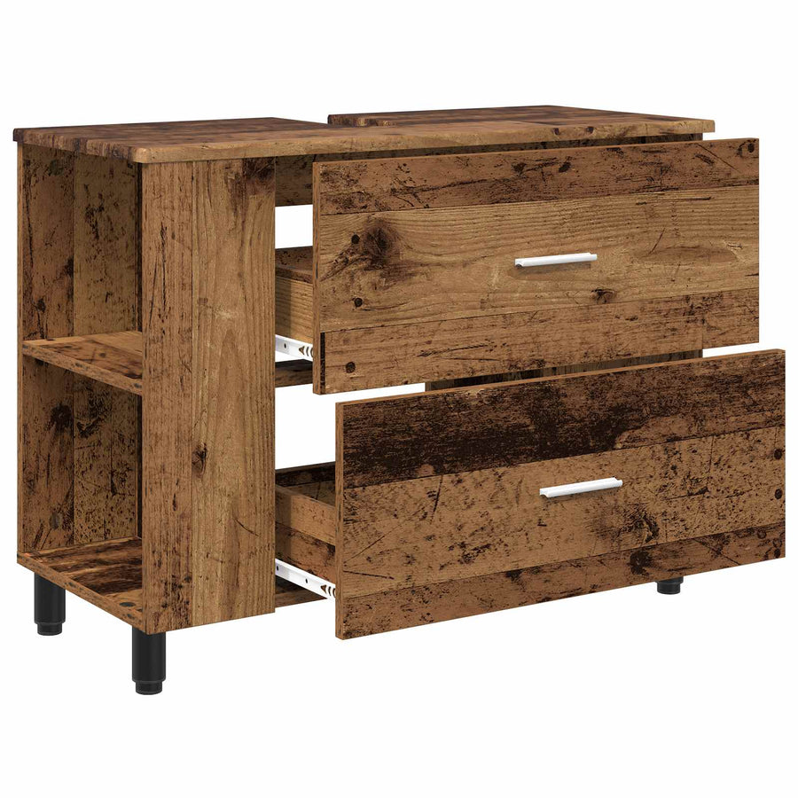 Badkamer Waskom Oud hout 80 x 35 x 60 cm Bewerkt hout
