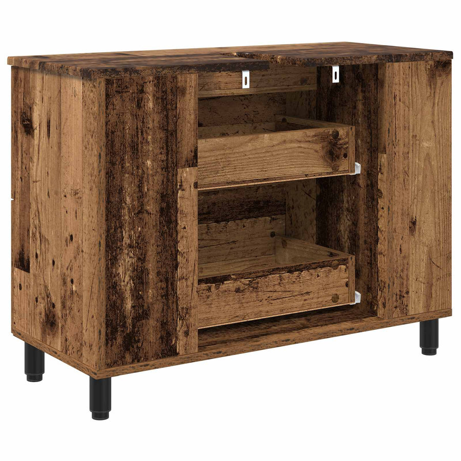 Badkamer Waskom Oud hout 80 x 35 x 60 cm Bewerkt hout