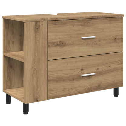 Badkamer Waskom Artisanaal eiken 80 x 35 x 60 cm Bewerkt hout