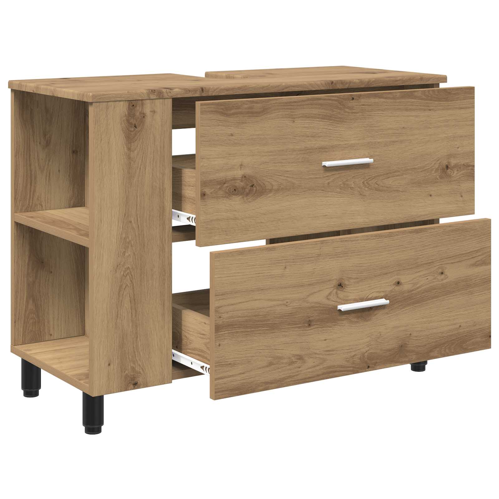 Badkamer Waskom Artisanaal eiken 80 x 35 x 60 cm Bewerkt hout