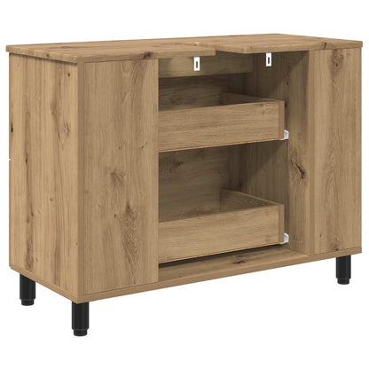 Badkamer Waskom Artisanaal eiken 80 x 35 x 60 cm Bewerkt hout