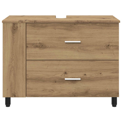 Badkamer Waskom Artisanaal eiken 80 x 35 x 60 cm Bewerkt hout