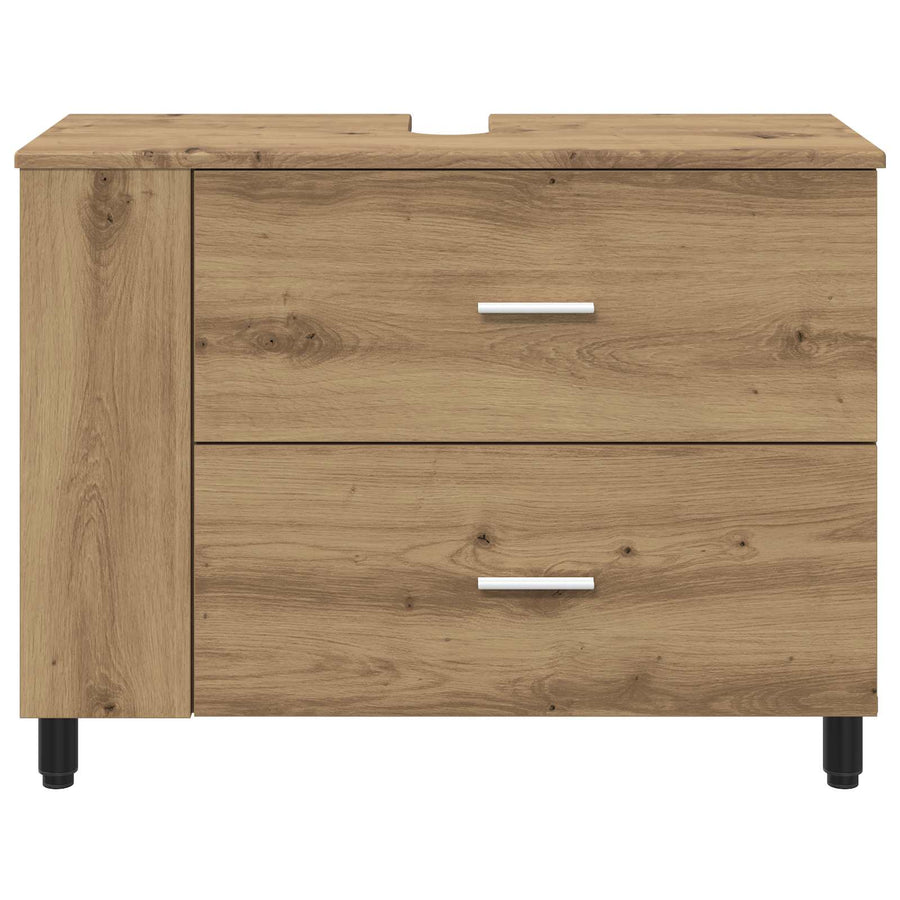 Badkamer Waskom Artisanaal eiken 80 x 35 x 60 cm Bewerkt hout