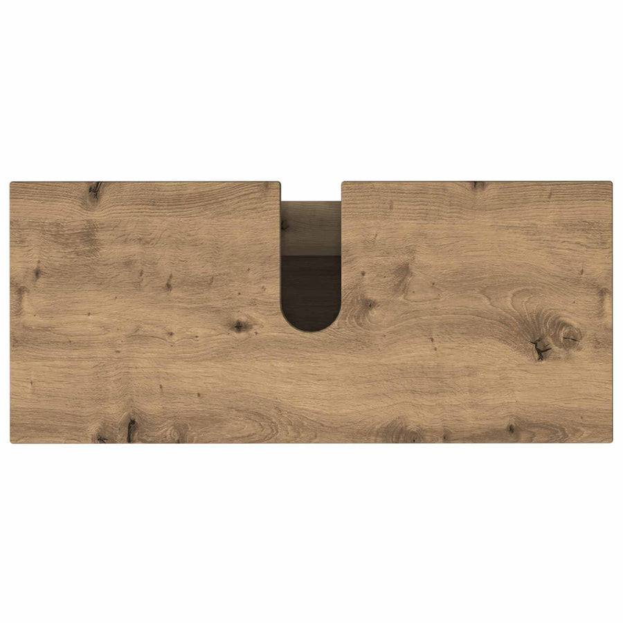 Badkamer Waskom Artisanaal eiken 80 x 35 x 60 cm Bewerkt hout