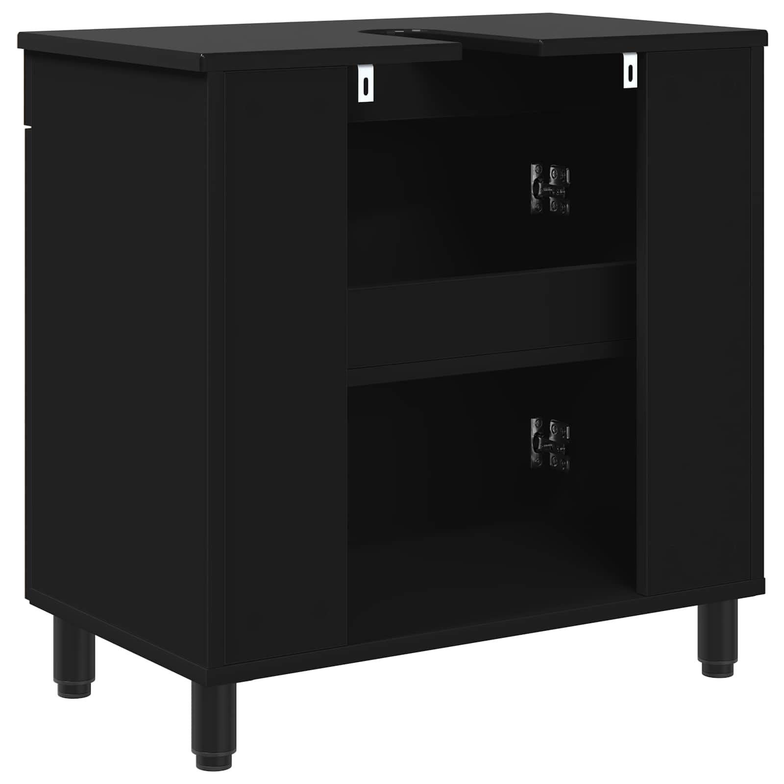 Badkamer Waskom Zwart 60 x 35 x 60 cm Bewerkt hout