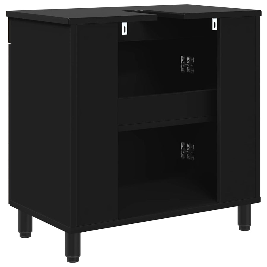 Badkamer Waskom Zwart 60 x 35 x 60 cm Bewerkt hout
